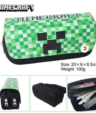 Games Roblox Minecraft Creeper Plaid Children Teenager Student Pencil Case Box Pen Bag - Lusy Store