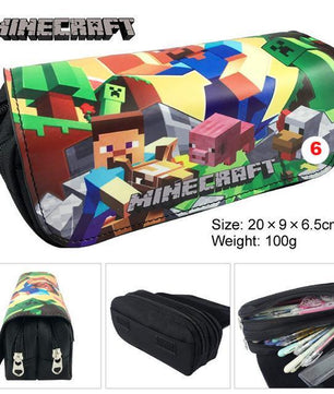 Games Roblox Minecraft Creeper Plaid Children Teenager Student Pencil Case Box Pen Bag - Lusy Store