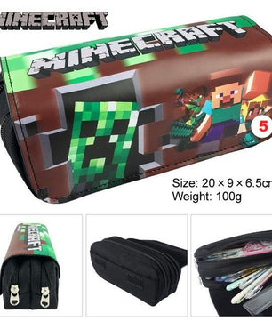 Games Roblox Minecraft Creeper Plaid Children Teenager Student Pencil Case Box Pen Bag - Lusy Store