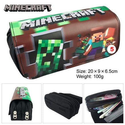 Games Roblox Minecraft Creeper Plaid Children Teenager Student Pencil Case Box Pen Bag 5