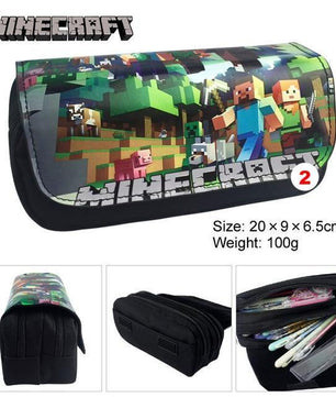 Games Roblox Minecraft Creeper Plaid Children Teenager Student Pencil Case Box Pen Bag - Lusy Store