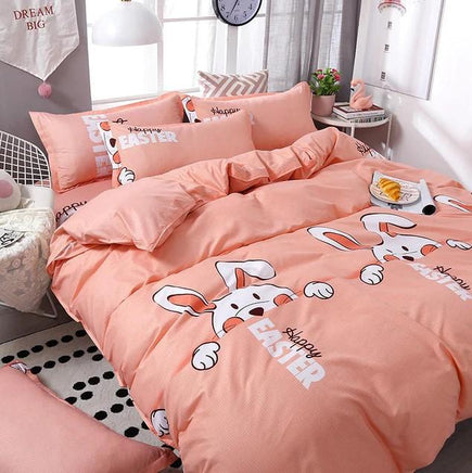 Geometric Pattern Bedding Sets Soft Skin Duvet Cover Bed Sheet Kids Bedding Sets Home Textile Twin/Full/Queen/King Size Orange