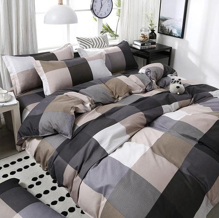 Geometric Pattern Bedding Sets Soft Skin Duvet Cover Bed Sheet Kids Bedding Sets Home Textile Twin/Full/Queen/King Size Gray White
