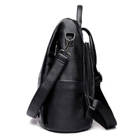 Girls Backpack Anti Theft Women Backpack High Quality Soft Leather Letter Rucksack School Bags For Girls B375 - Lusy Store
