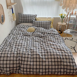 Girls Bedding Sets Fresh Cream Color Gentle Lattice Cotton Net Red Bedroom P1526 - Lusy Store