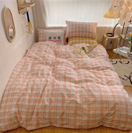 Girls Bedding Sets Lattice Cotton Bedding Bed Linen Nordic Style Queen