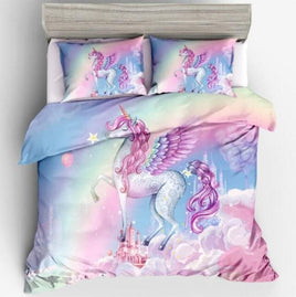 Girls Bedroom Decor Cute Unicorn Bedding Sets Duvet Cover Kids Bedding Sets Twin/Full/Queen/King Size - Lusy Store