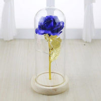 Gold-plated Red Rose With LED Glass Dome Light Beauty and The Beast For Wedding Party A3 United States