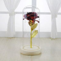 Gold-plated Red Rose With LED Glass Dome Light Beauty and The Beast For Wedding Party A1 United States
