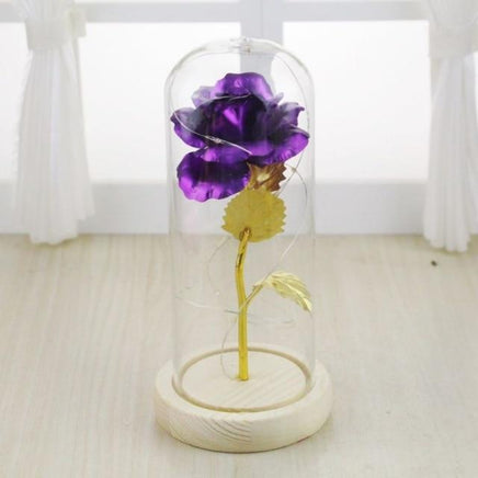 Gold-plated Red Rose With LED Glass Dome Light Beauty and The Beast For Wedding Party A4 United States