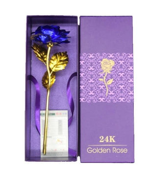 Gold Plated Rose With Love Holder Box Gift Valentine's Day Mother's Day Gift Flower Gold - Lusy Store