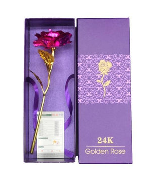 Gold Plated Rose With Love Holder Box Gift Valentine's Day Mother's Day Gift Flower Gold - Lusy Store