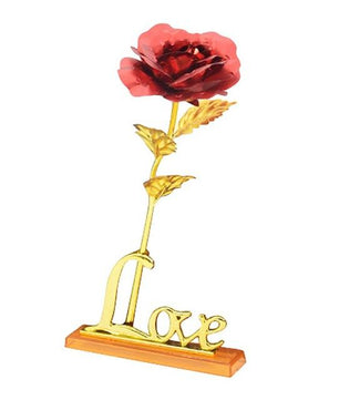 Gold Plated Rose With Love Holder Box Gift Valentine's Day Mother's Day Gift Flower Gold - Lusy Store