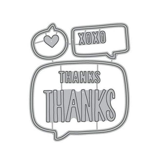Greetings XO Metal Dies Thanks Cutting Dies for Scrapbooking Card Making Album Embossing Crafts - Lusy Store