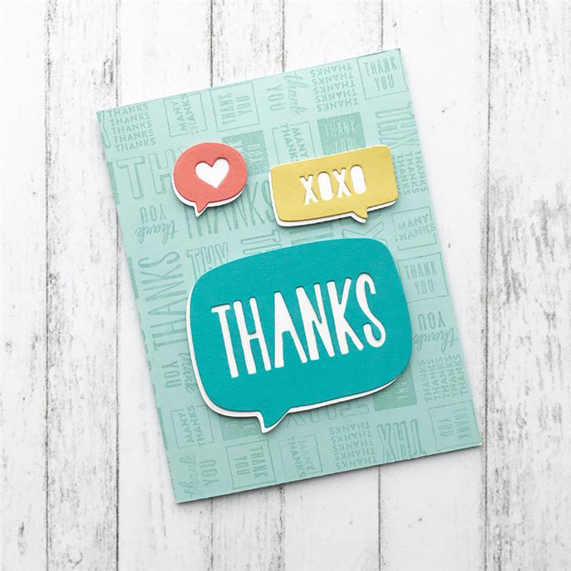 Greetings XO Metal Dies Thanks Cutting Dies for Scrapbooking Card Making Album Embossing Crafts - Lusy Store