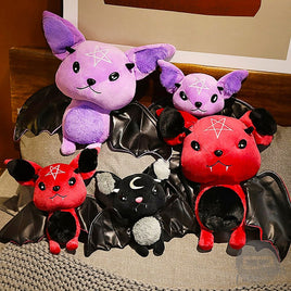 Halloween Plush Toy Dark Series Moon Red Bat Doll Cute Stuffed Rock Style Christmas Gift HL39 - Lusy Store LLC