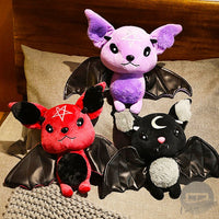 Halloween Plush Toy Dark Series Moon Red Bat Doll Cute Stuffed Rock Style Christmas Gift HL39 - Lusy Store LLC