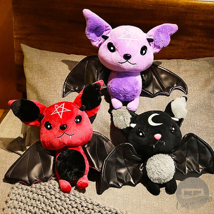 Halloween Plush Toy Dark Series Moon Red Bat Doll Cute Stuffed Rock Style Christmas Gift HL39 - Lusy Store LLC