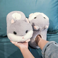 Hamster Slippers Cartoon Warm Kawaii Unicorn Plush Shoes Soft Sole Flat Home Cotton Shoes