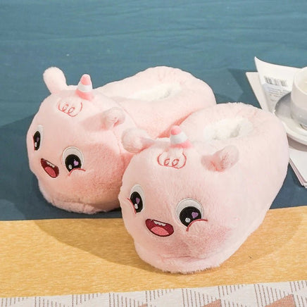 Hamster Slippers Cartoon Warm Kawaii Unicorn Plush Shoes Soft Sole Flat Home Cotton Shoes Style 4