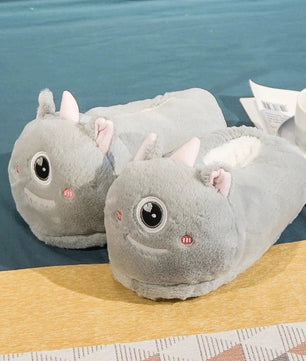 Hamster Slippers Cartoon Warm Kawaii Unicorn Plush Shoes Soft Sole Flat Home Cotton Shoes - Lusy Store LLC