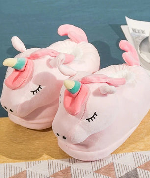 Hamster Slippers Cartoon Warm Kawaii Unicorn Plush Shoes Soft Sole Flat Home Cotton Shoes - Lusy Store LLC
