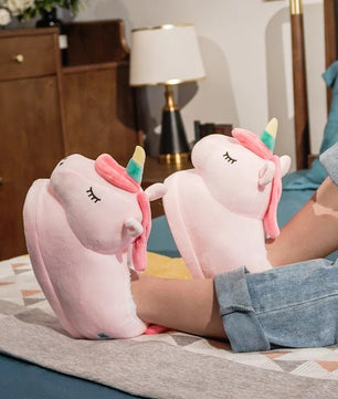 Hamster Slippers Cartoon Warm Kawaii Unicorn Plush Shoes Soft Sole Flat Home Cotton Shoes - Lusy Store LLC
