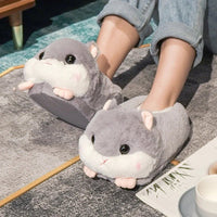 Hamster Slippers Cartoon Warm Kawaii Unicorn Plush Shoes Soft Sole Flat Home Cotton Shoes