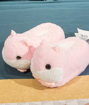 Hamster Slippers Cartoon Warm Kawaii Unicorn Plush Shoes Soft Sole Flat Home Cotton Shoes - Lusy Store LLC