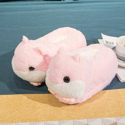 Hamster Slippers Cartoon Warm Kawaii Unicorn Plush Shoes Soft Sole Flat Home Cotton Shoes Style 2