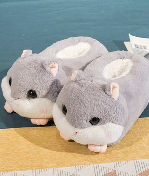 Hamster Slippers Cartoon Warm Kawaii Unicorn Plush Shoes Soft Sole Flat Home Cotton Shoes - Lusy Store LLC