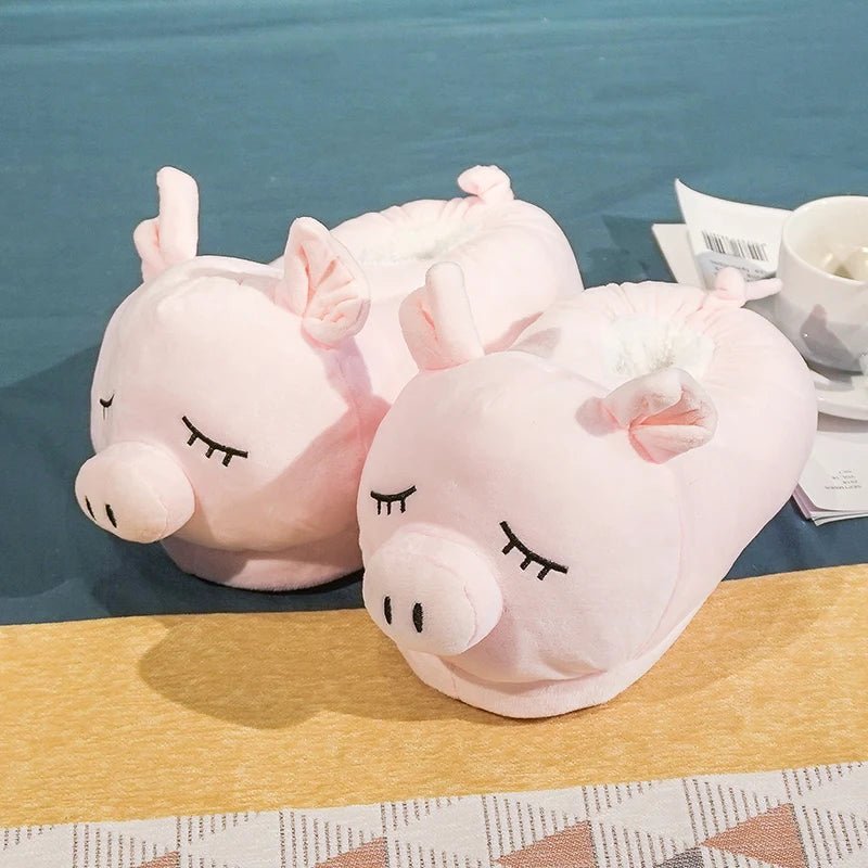 Hamster Slippers Cartoon Warm Kawaii Unicorn Plush Shoes Soft Sole Flat Home Cotton Shoes - Lusy Store LLC