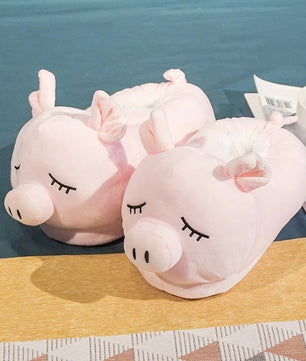 Hamster Slippers Cartoon Warm Kawaii Unicorn Plush Shoes Soft Sole Flat Home Cotton Shoes - Lusy Store LLC