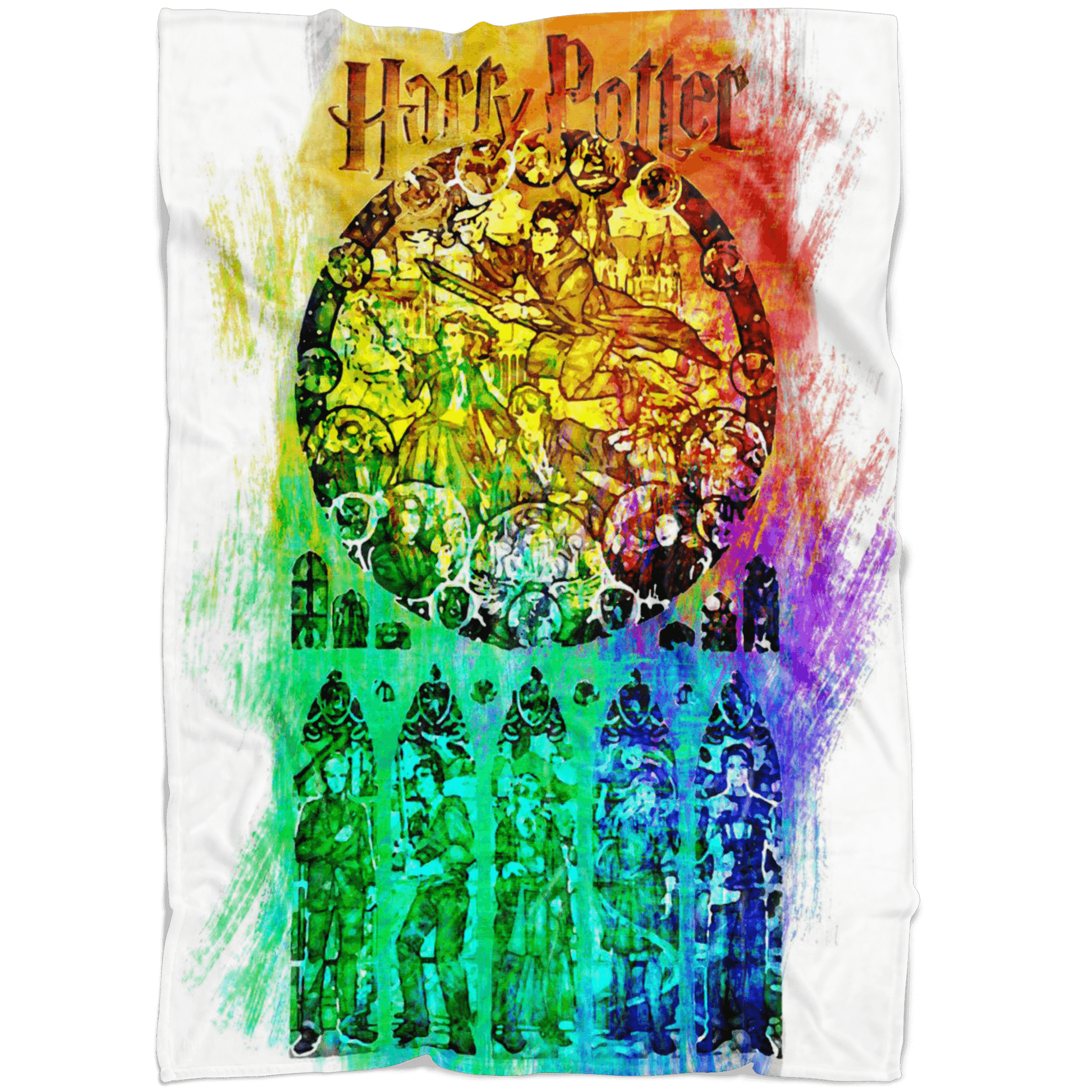 Harry Potter Fleece Blanket Chroma Art White Blanket - Lusy Store