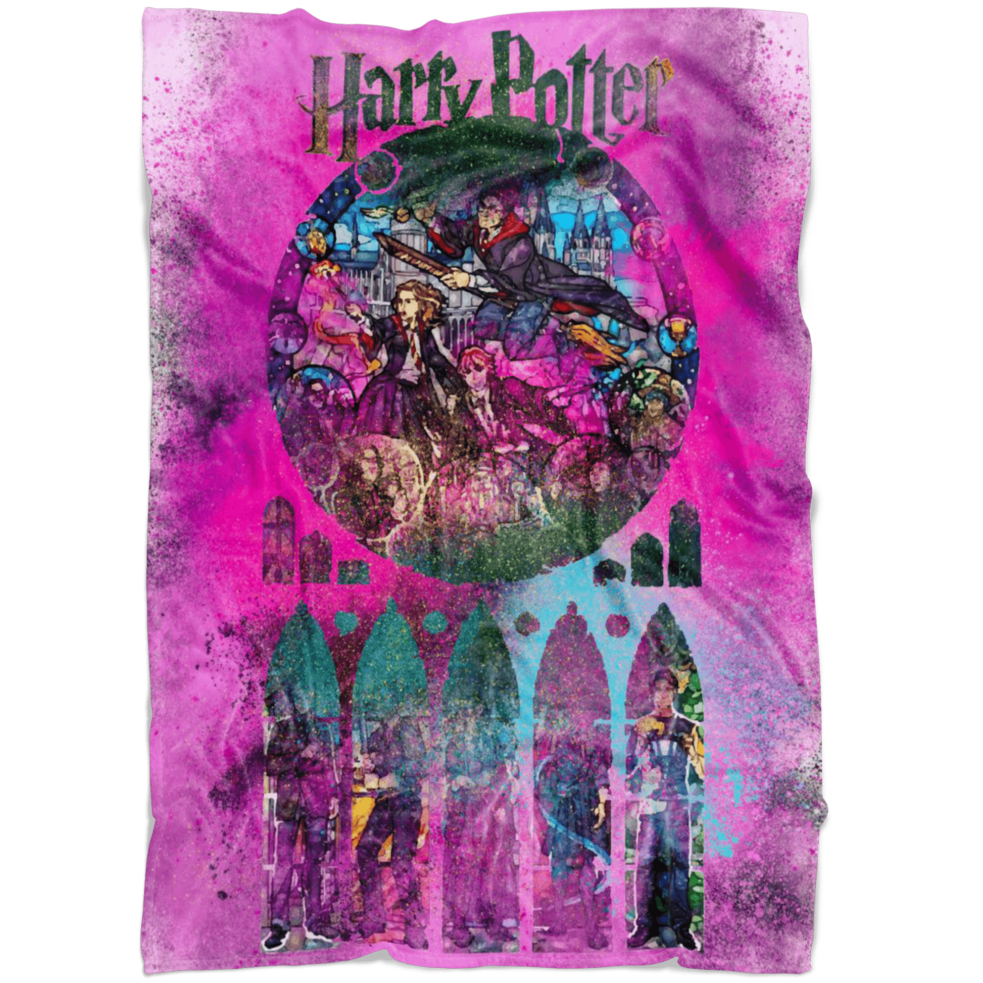 Harry Potter Fleece Blanket Color Dust Pink Blanket - Lusy Store