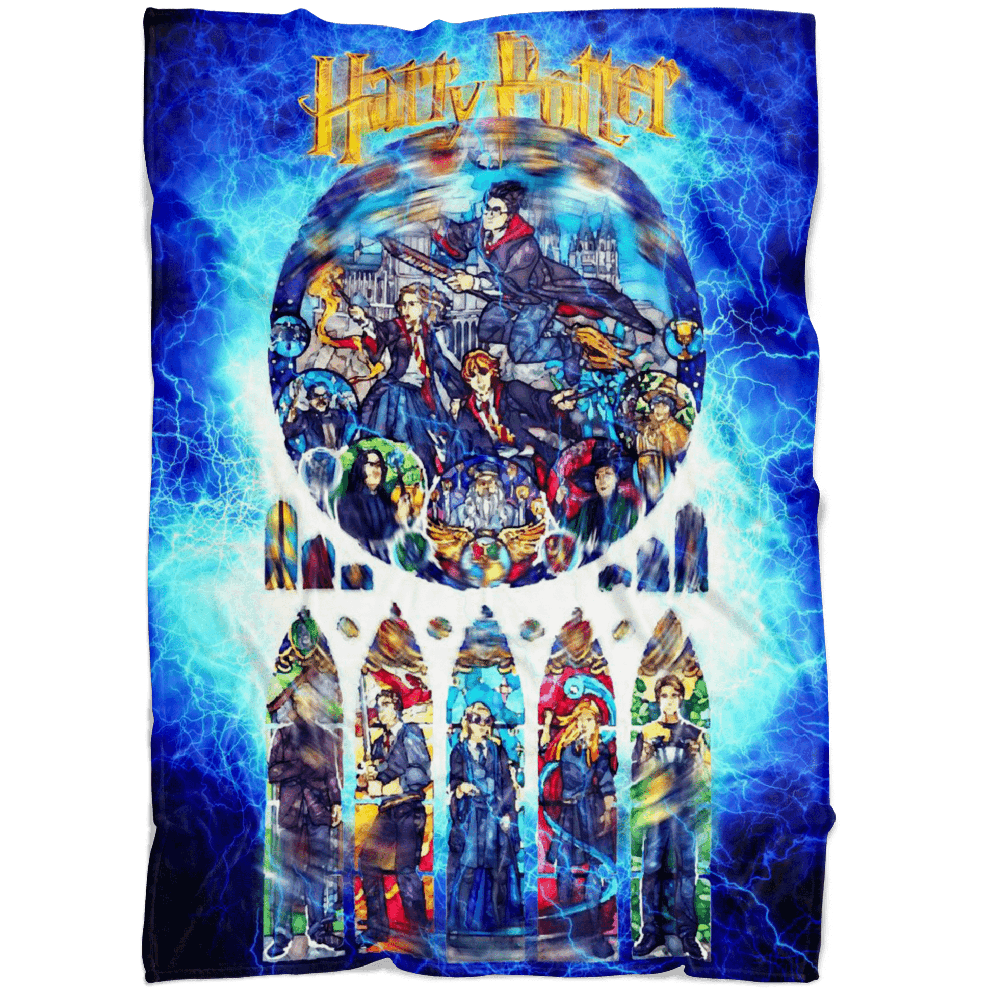 Harry Potter Fleece Blanket Electric Blue Blanket - Lusy Store