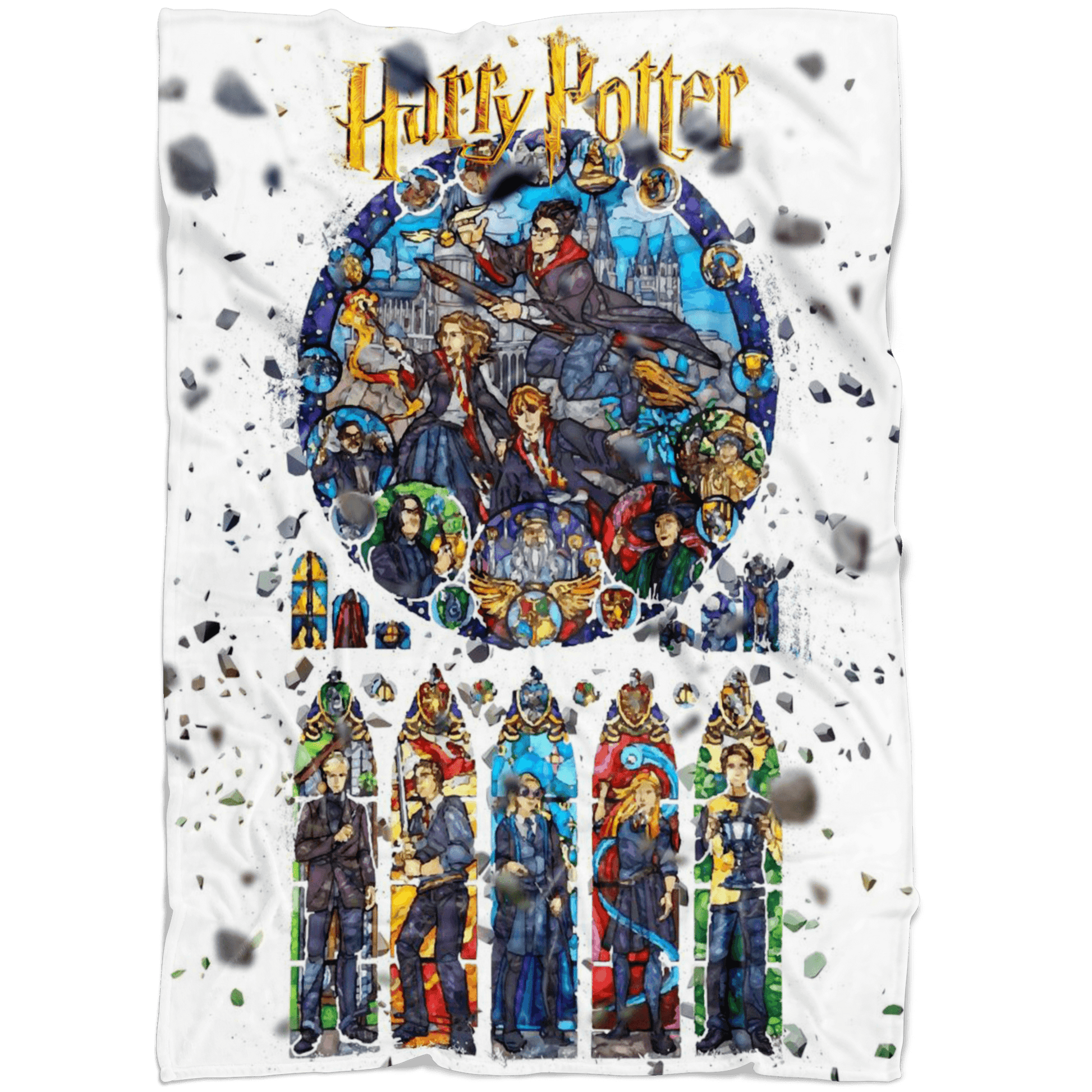 Harry Potter Fleece Blanket Explode & Shatter White Blanket - Lusy Store