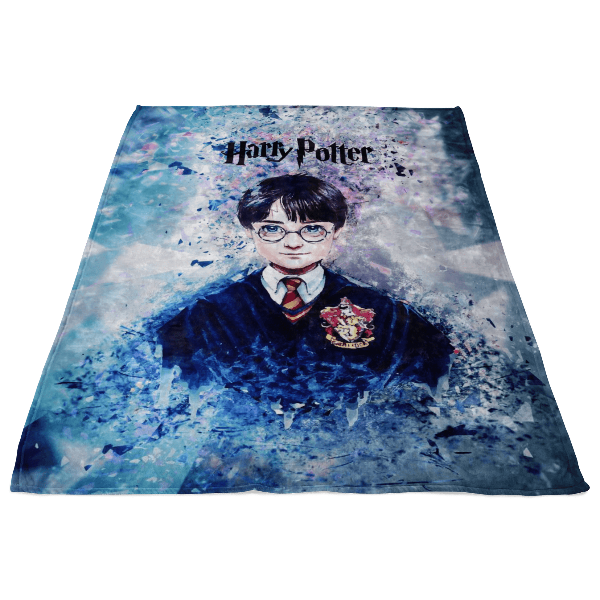 Harry Potter Fleece Blanket Fragment Blue Blanket - Lusy Store