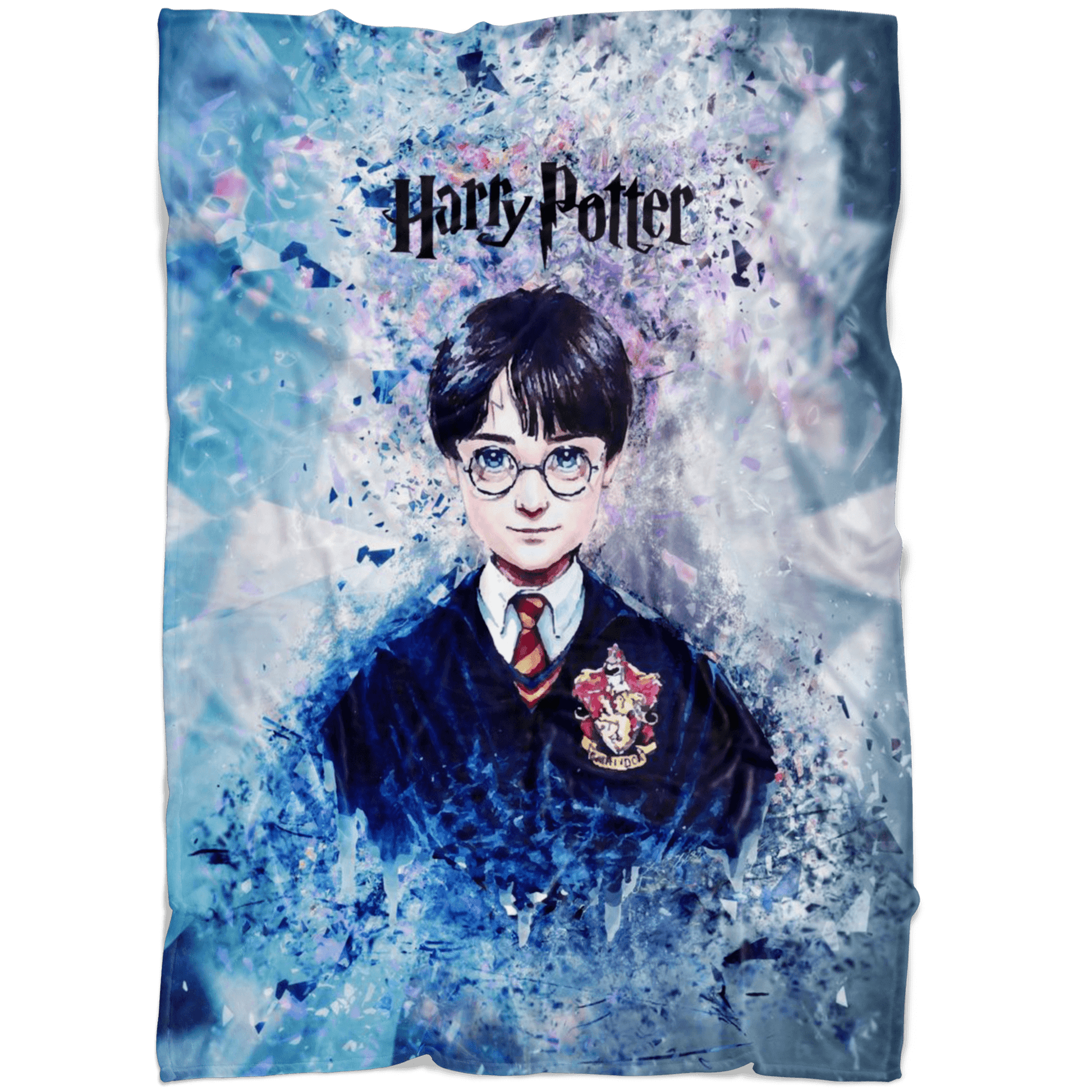 Harry Potter Fleece Blanket Fragment Blue Blanket - Lusy Store