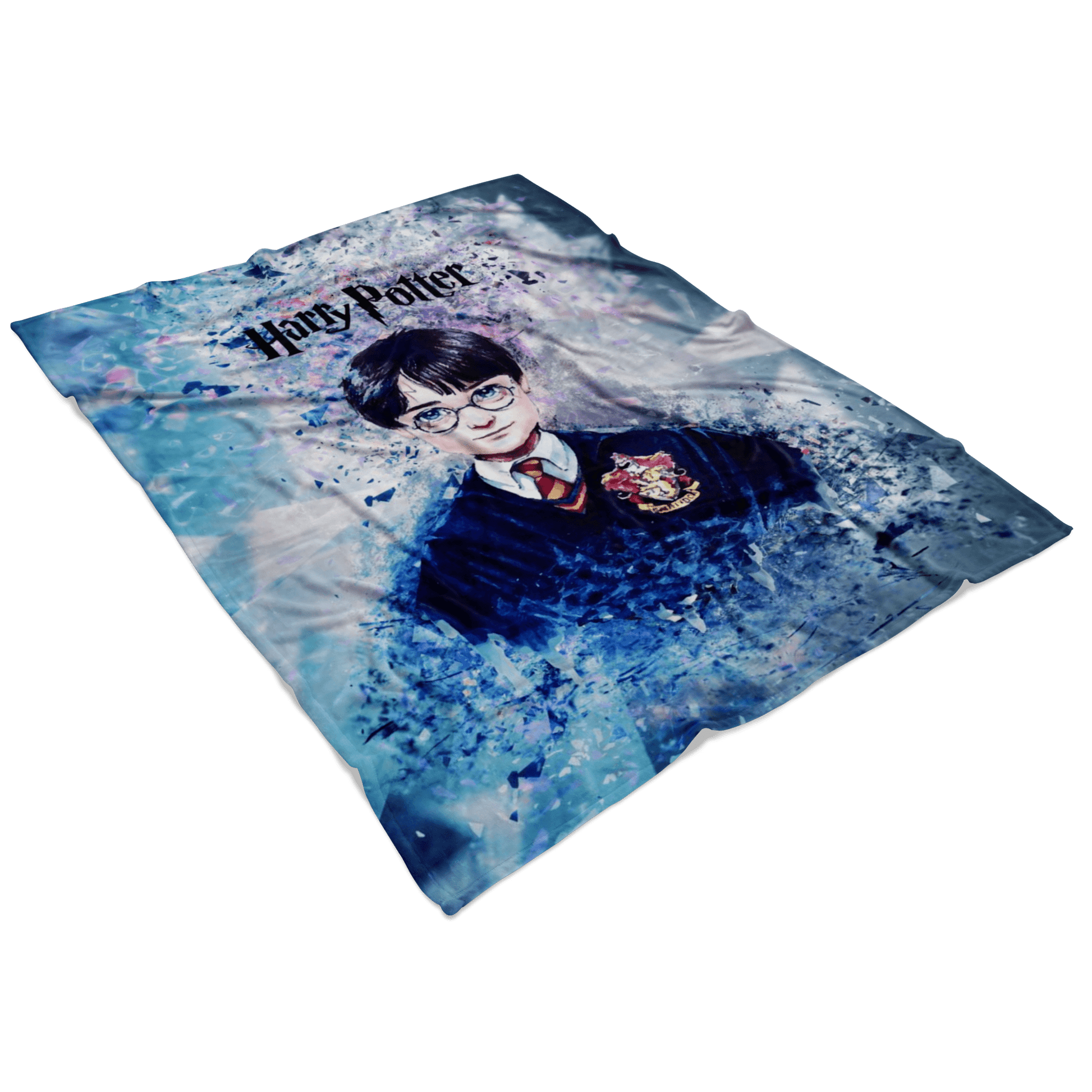 Harry Potter Fleece Blanket Fragment Blue Blanket - Lusy Store