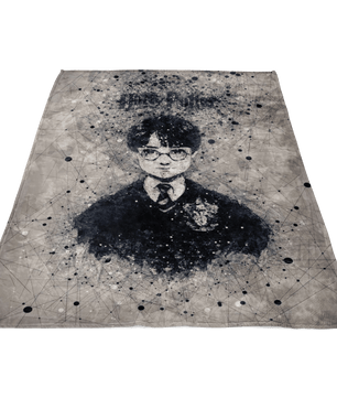 Harry Potter Fleece Blanket Geometric Art Black Blanket - Lusy Store