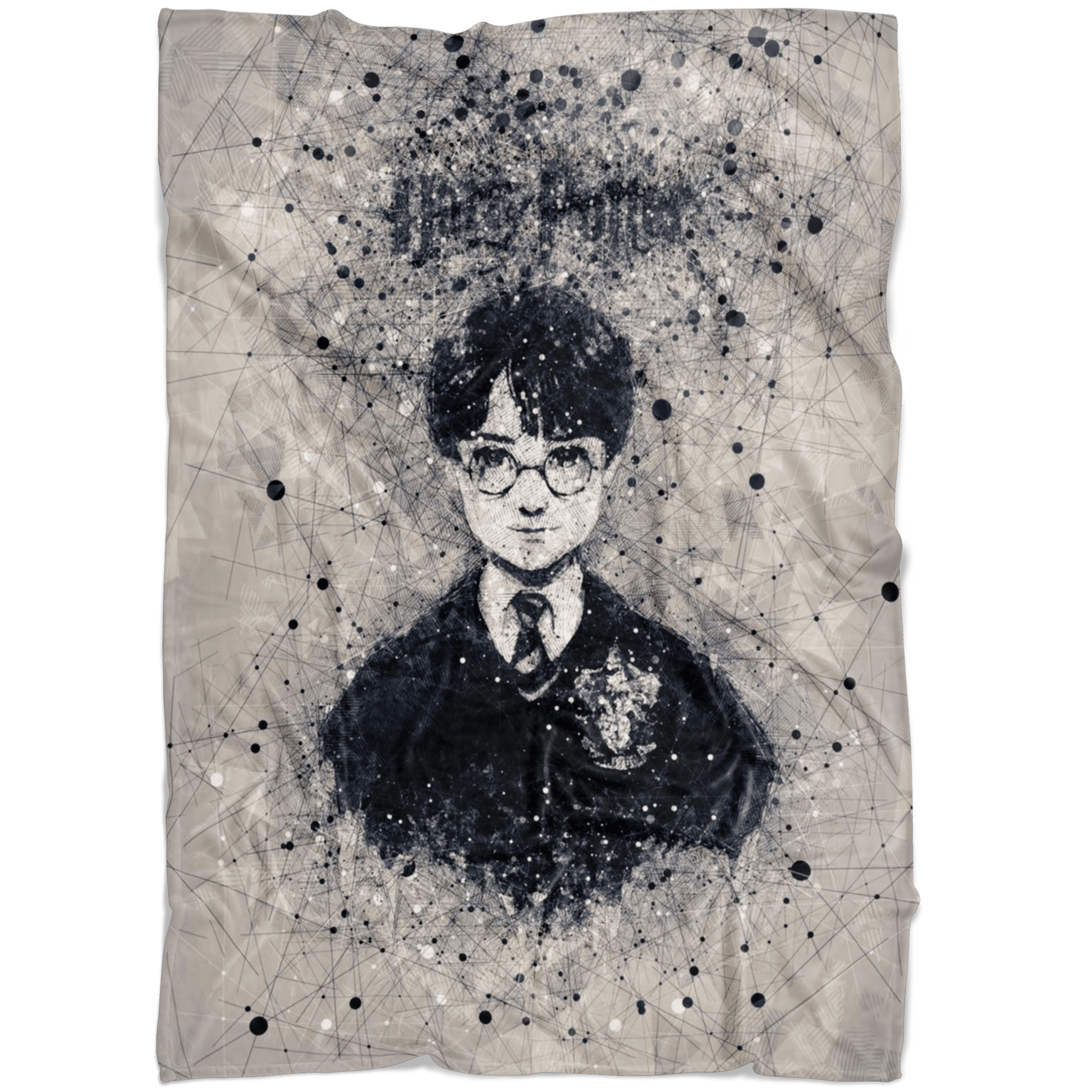 Harry Potter Fleece Blanket Geometric Art Black Blanket - Lusy Store