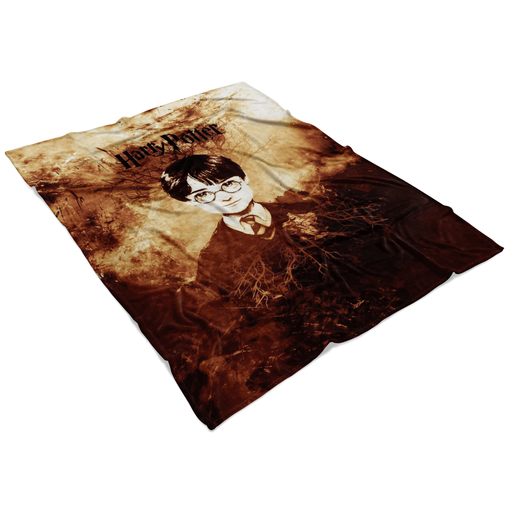 Harry Potter Fleece Blanket Grunge Yellow Blanket - Lusy Store