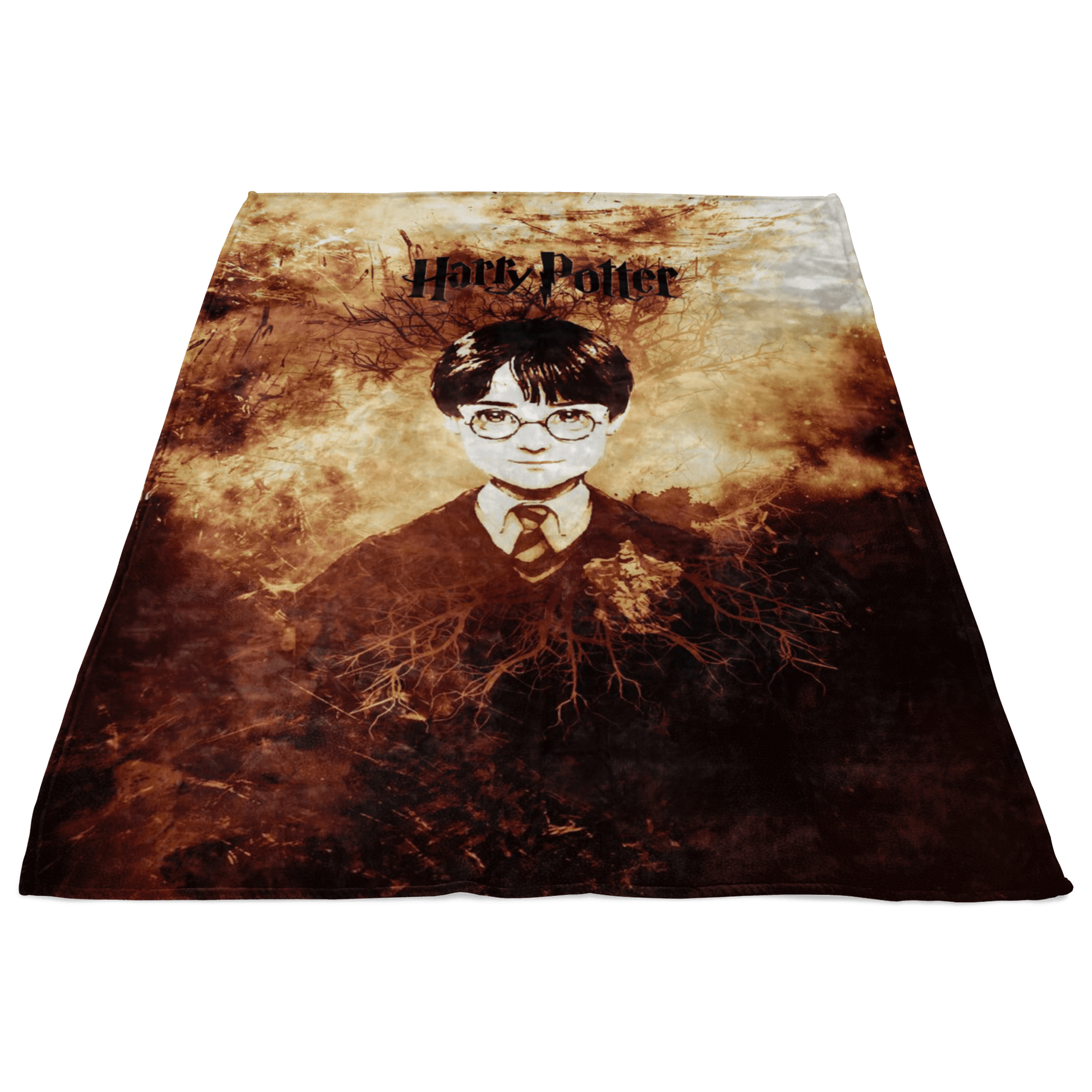 Harry Potter Fleece Blanket Grunge Yellow Blanket - Lusy Store