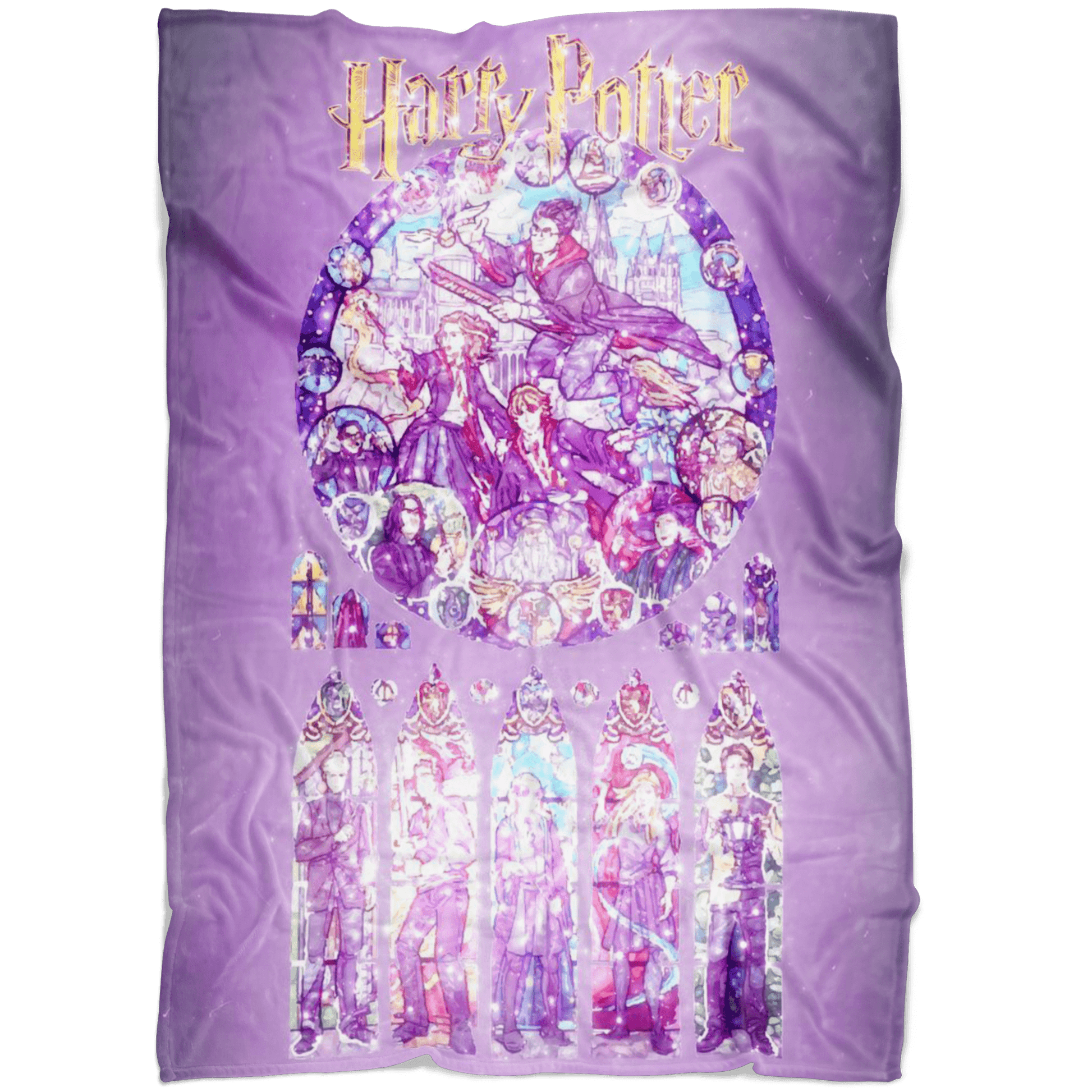 Harry Potter Fleece Blanket Magic Night Purple Blanket - Lusy Store