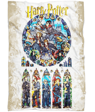 Harry Potter Fleece Blanket Mix Art Yellow Blanket - Lusy Store