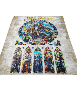 Harry Potter Fleece Blanket Mix Art Yellow Blanket - Lusy Store