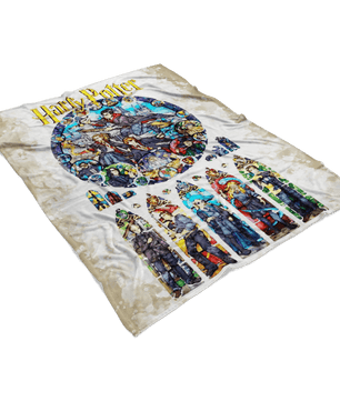 Harry Potter Fleece Blanket Mix Art Yellow Blanket - Lusy Store