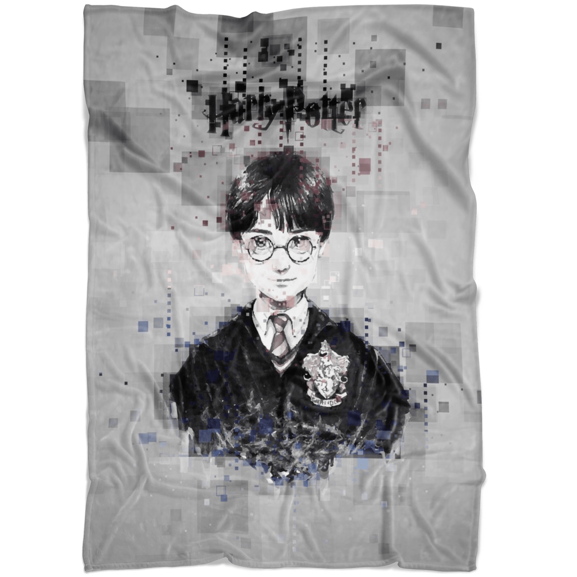 Harry Potter Fleece Blanket Pixels Grey Blanket - Lusy Store