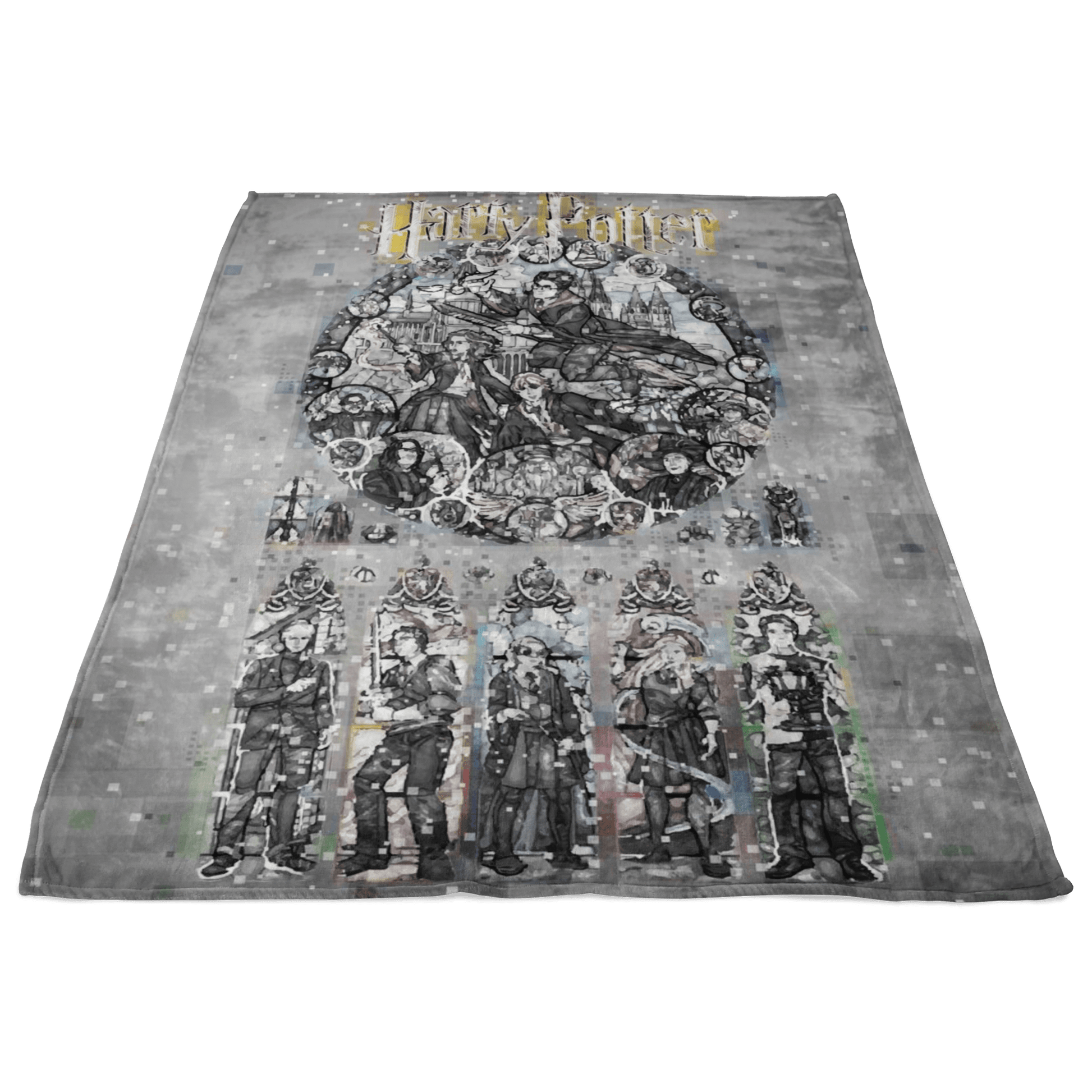 Harry Potter Fleece Blanket Pixels Grey Blanket - Lusy Store